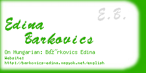 edina barkovics business card